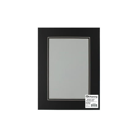 ADF Mat Dbl 12x16/8x12 WhtCore Black/Black