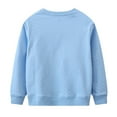 thumbnail image 4 of Wxirdiow Crewneck Sweatshirt Girls Oversized Sweatshirt Long Sleeve Crewneck Kids Lightweight Cute Pullover Tops Light Blue Size,6 Years, 4 of 7