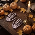 thumbnail image 6 of Halloween Skeleton Hands Decorations, 2 Pack Plastic Skeleton Hand Prop for Spooky House, Spooky Bone Decorations for Halloween Party, Scary Skeleton Claws for Indoor Outdoor Holiday Decor, 6 of 7