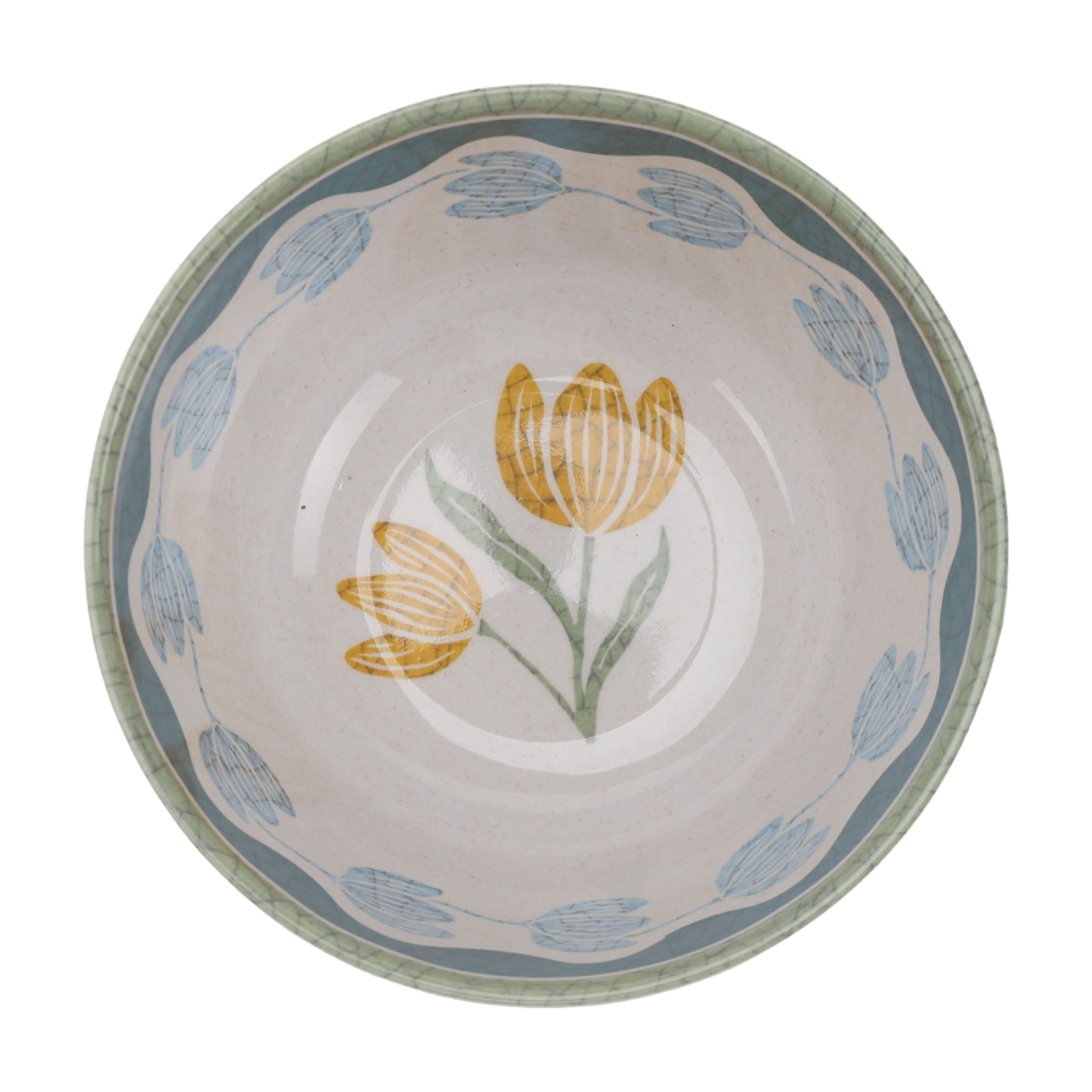Better Homes & Gardens 12 Piece Bamboo Melamine Green Floral Dinnerware Set