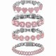 thumbnail image 1 of Chenchen 4PCS Gold Bracelets for Women Silver Clustered Tennis Bracelet for Women Heart Round Diamond Cuban Bracelet Layered Link Bracelet Set Fashion Jewelry for Women Set, 1 of 1