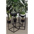 thumbnail image 2 of DecMode 20", 24", 28" Black Metal Modern Planter, 3 - Pieces, 2 of 9