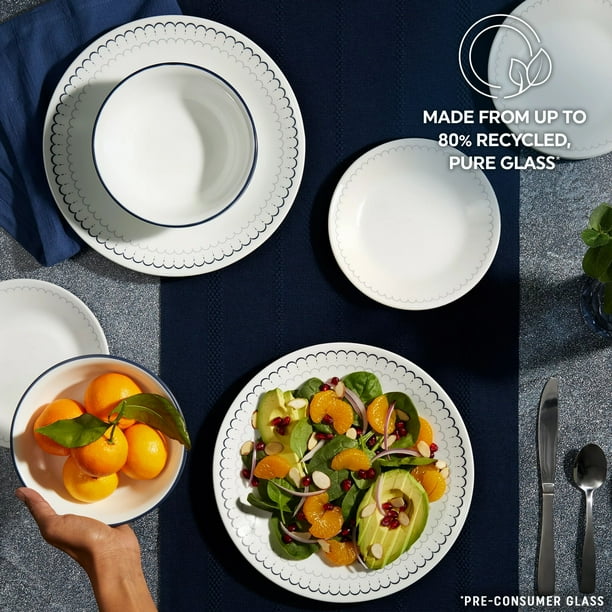 Corelle Caspian Lace 18-Piece Dinnerware Dishes Set, Service for 6