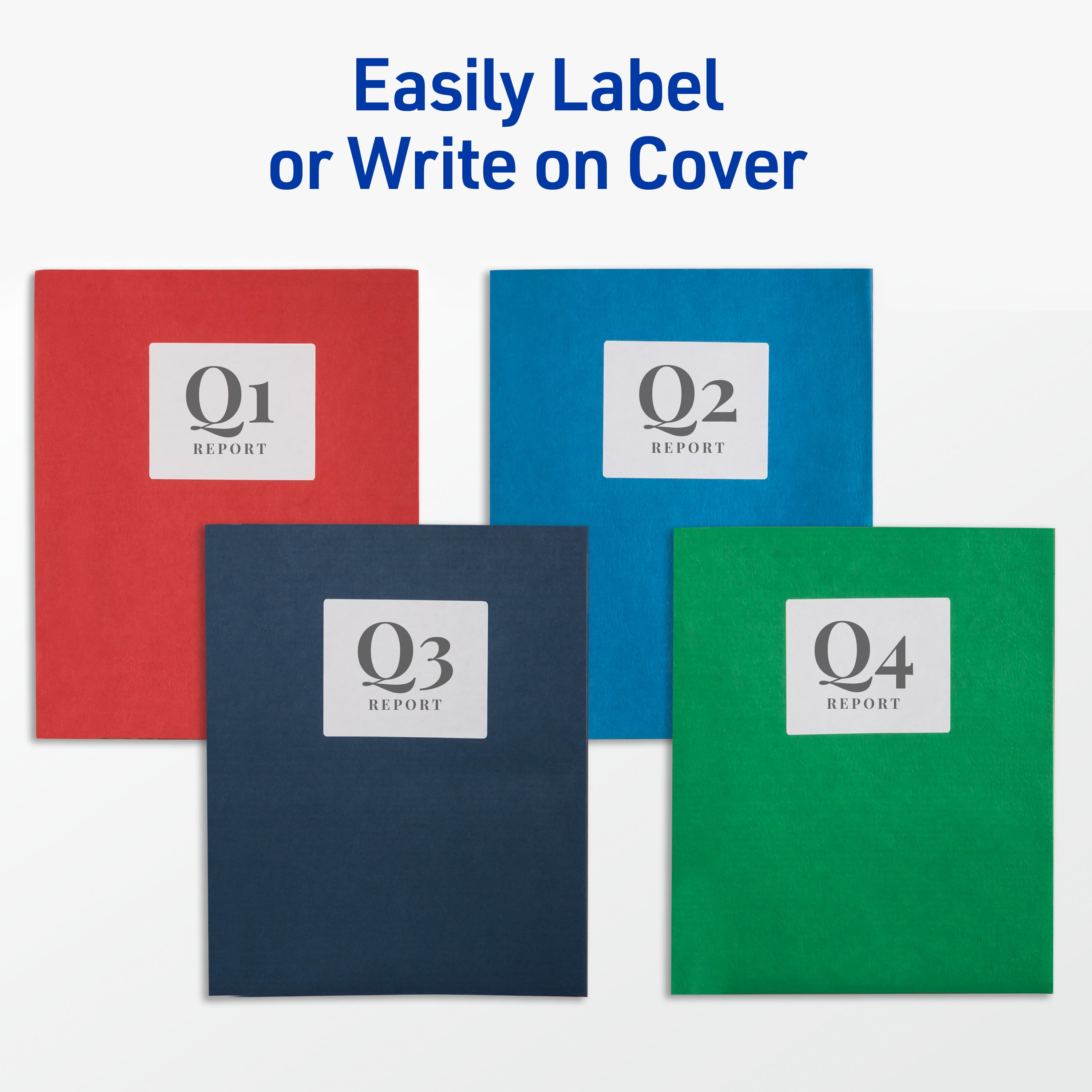 Two Pocket Folders with 3 Prong Fasteners, 25 Blue Folders (47976)