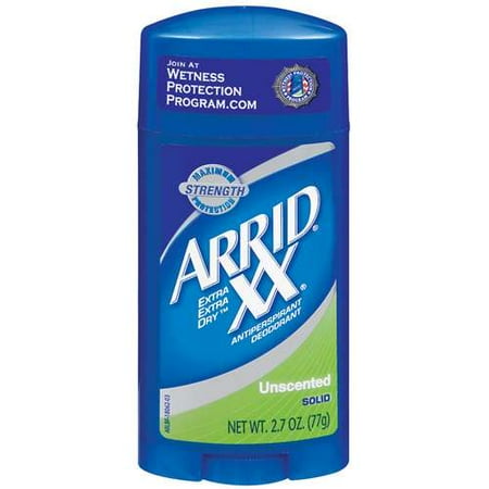 Arrid XX Unscented Maximum Strength Solid Extra Extra Dry Anti-Perspirant/Deodorant, 2.7 Oz