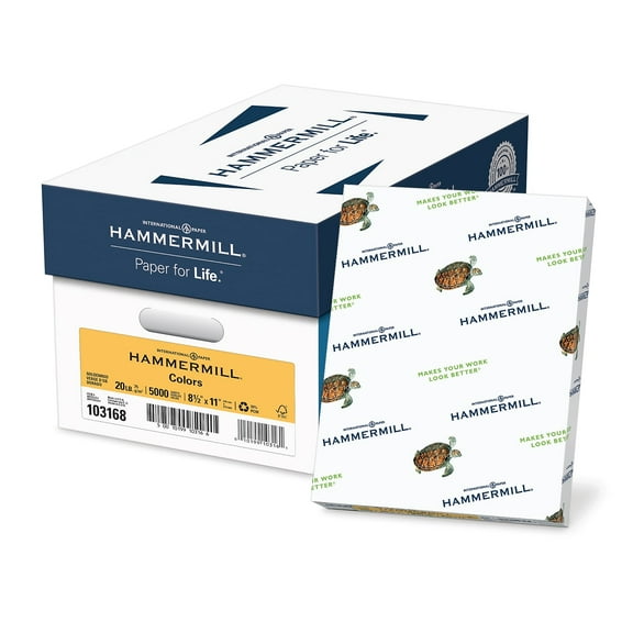 Hammermill 103168 8.5 in. x 11 in. 20 lb Bond Weight Colors Print Paper - Goldenrod (500 Sheets/Ream, 10 Reams/Carton)