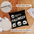 thumbnail image 2 of Halloween Pillow Covers 18x18 Set of 4 Black Halloween Decorative Throw Pillows Skeleton Ghost Pillow Cases Home Outdoor Sofa Couch Cushion Covers for Halloween Decorations (18 by 18), 2 of 6