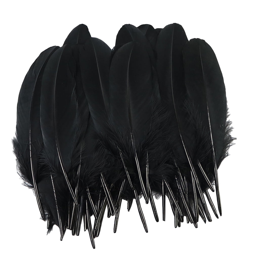 mixed 1.5 >3.5" BLACK CRAFT FEATHERS 5 gm Approx 20-25 pcs  30 >75 mm 