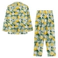 thumbnail image 7 of FOR U DESIGNS Flower Lemon Long Sleeve Button Up Pajama Tops for Women Sleepwear Long Sleeve 2PCS Size L Womens Button Down Jogger Pants Nightwear Sets Button Front, 7 of 7