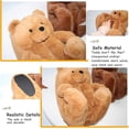 thumbnail image 4 of Oso de peluche con estampado de leopardo oscuro, pantuflas de peluche, zapatos cálidos de invierno de 24 cm, 4 of 5