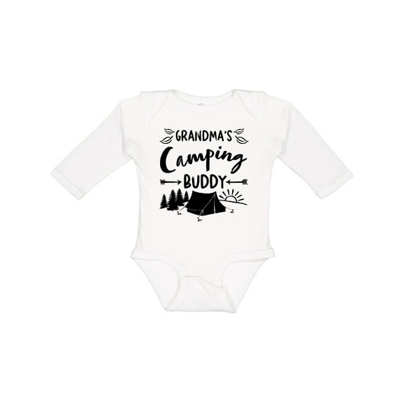 Inktastic Grandmas Camping Buddy Boys or Girls Long Sleeve Baby Bodysuit