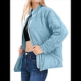 thumbnail image 1 of Chaquetas Acolchadas para Mujer, Informales, de Cuello Alto, Larga, Abrigos de Invierno Extragrandes con Cremallera Azul XXL, 1 of 7
