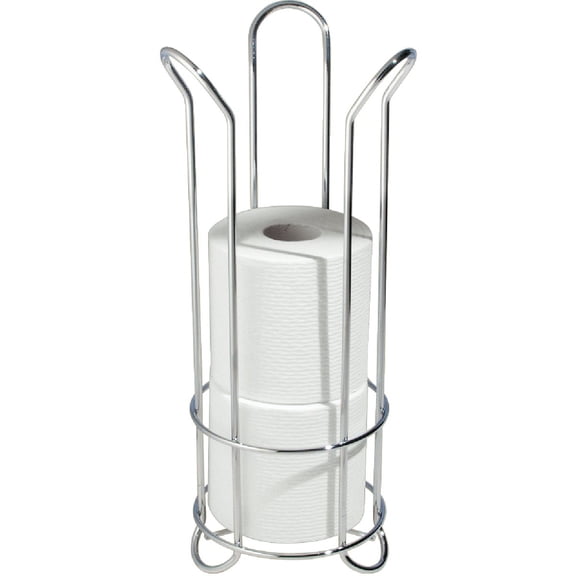 InterDesign Classico Toilet Paper Holder - Chrome Finish - Set of 1, Silver — Concealed-Screw Wall-Mount, Coordinated Bath Collection