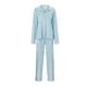 thumbnail image 1 of Gibobby Pijama de dos piezas para mujer Conjunto de pijama estampado de manga larga para mujer, conjunto de pijama holgado con pantalones divididos irregulares(Azul,M), 1 of 5