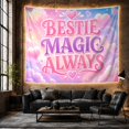 thumbnail image 6 of Bestie Magic Lettering with Hearts and Pastel Clouds, Cheerful Celestial Style for Teen Girls, Friendship Wall Art Friendship Gift, Tapestry Wall Hanging for Bedroom and Dorm, 6 of 7