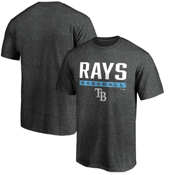 Men's Charcoal Tampa Bay Rays Win Stripe Logo T-Shirt II