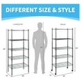 thumbnail image 3 of Heavy Duty 5-Tier Shelving Units Adjustable, 65 "D x 14" W x 30 "H Wire Shelf with 1000 lbs Capacity, Black, 3 of 6