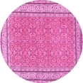 thumbnail image 1 of Ahgly Company Indoor Round Oriental Pink Traditional Area Rugs, 5' Round, 1 of 4