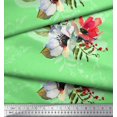 thumbnail image 2 of Soimoi Rayon Fabric Dot,Leaves & Anemone Flower Printed Fabric 1 Yard 42 Inch Wide, 2 of 3