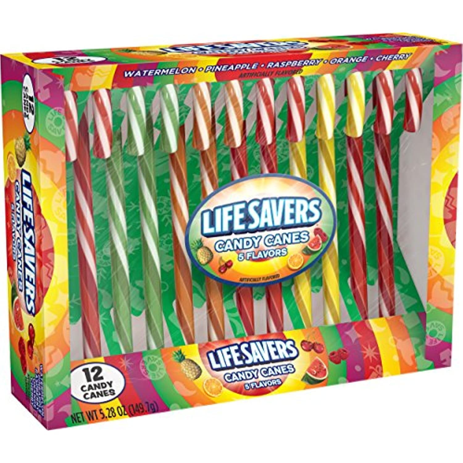 Lifesavers 5 Flavors Assorted Candy Canes, 12 Ct