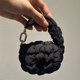 thumbnail image 4 of Bolso Pequeño Con Solapa Plisada Algodón Color Sólido para Mujer, 4 of 9