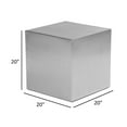 thumbnail image 5 of Benjara Brioni 20 Inch Tall Side End Table, Square Top, Brushed Silver Metal Frame, 5 of 5