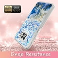 thumbnail image 6 of Moto G Power 2021 Phone Case, Rosebono Hybrid Bling Glitter Sparkle Epoxy Graphic Marble Colorful Silicone Skin Cover Armor Case for Moto G Power 2021 (Blue), 6 of 6