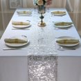 thumbnail image 6 of Holzlrgus Silver Table Runner, Sequin Glitter Foil Metallic Silver Thin Mesh Table Runner Roll 11"x108", Silver Table Decorations for Wedding, Birthday Party, Christmas, 6 of 7