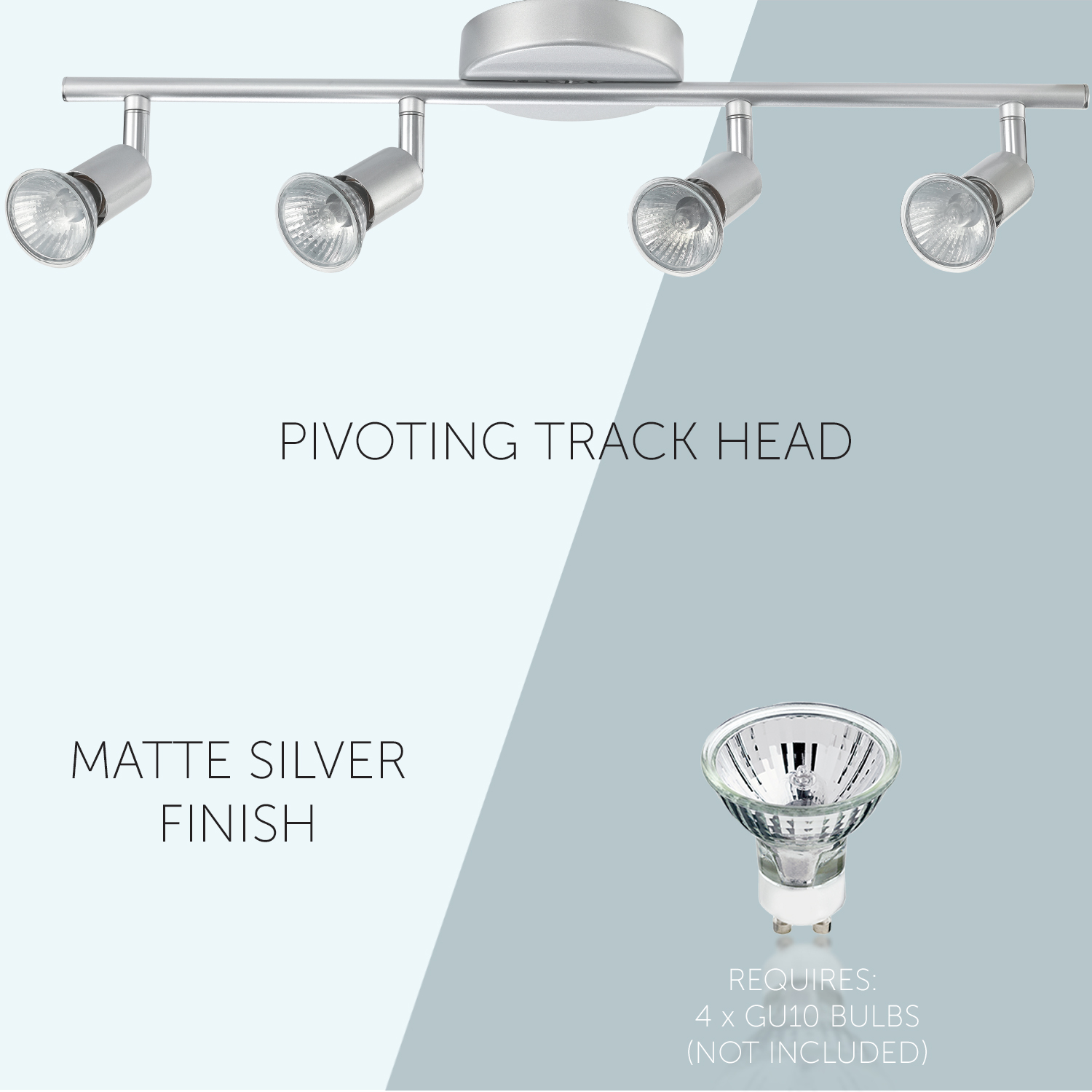 Globe Electric Payton 4-Light Matte Silver Track Lighting Kit, 58932 - image 2 of 3