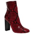 thumbnail image 1 of Aqua Womens Soren Leather Block Heel Ankle Boots Red 8 Medium (B,M), 1 of 3