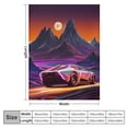 thumbnail image 4 of Pratyus Retrofuturistic Car Print Flannel Throw Blanket for All Seasons - Lightweight and Cozy Blanket for Bed, Tapestry, Picnics, Yoga - Perfect Gift Idea 60x80in, 4 of 6