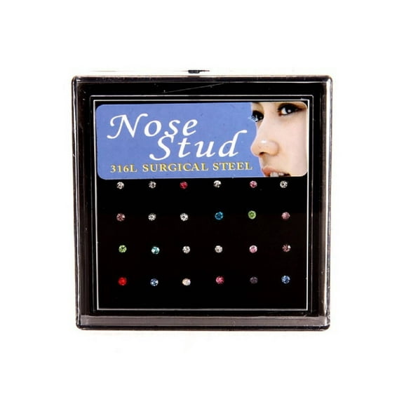 DESIGNICE 24 Pcs Nose Piercings,Comfortable Nose Studs,Nose Piercing Jewelry for Versatile Style,Multicolor