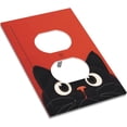 thumbnail image 3 of Nadoabtm Couvercles de Prise Style Dessin Animé Chat Noir Mignon Fond Rouge 1 Gang Plaque Murale Recto Verso Plaques d'Interrupteur Décoratives Plaque avant de Prise Électrique Couvercle d'Interrupteur de Lumière pour Chambre d'Enfants Décoration de Garderie, 3 of 8