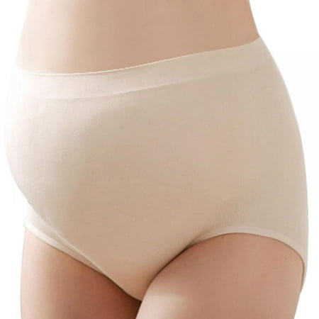 

Popvcly Women High Waist Cotton Maternity Underwear Panties Seamless Lifting Hips Pregnancy Briefs Women Lingerie Skin Color/1Pc