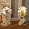 thumbnail image 5 of Portable Clip on Fan Rechargeable with Night , 3 Speeds Small Battery Operated Fan, USB Desk Fan with Strong Airflow, Sturdy Clamp for Golf Cart Office Outdoor Travel Camping, 5 of 6