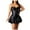 Black, variant on HBYJLZYG Leather Dresses For Women, Women's Sweetheart Neckline Lace Up A-Line Spaghetti Strap Mini Dress