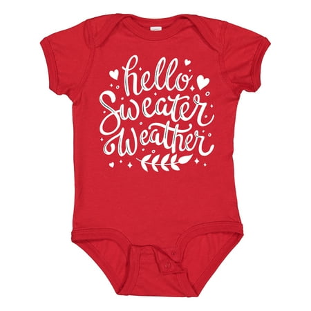 

Inktastic Winter Hello Sweater Weather in White Gift Baby Boy or Baby Girl Bodysuit