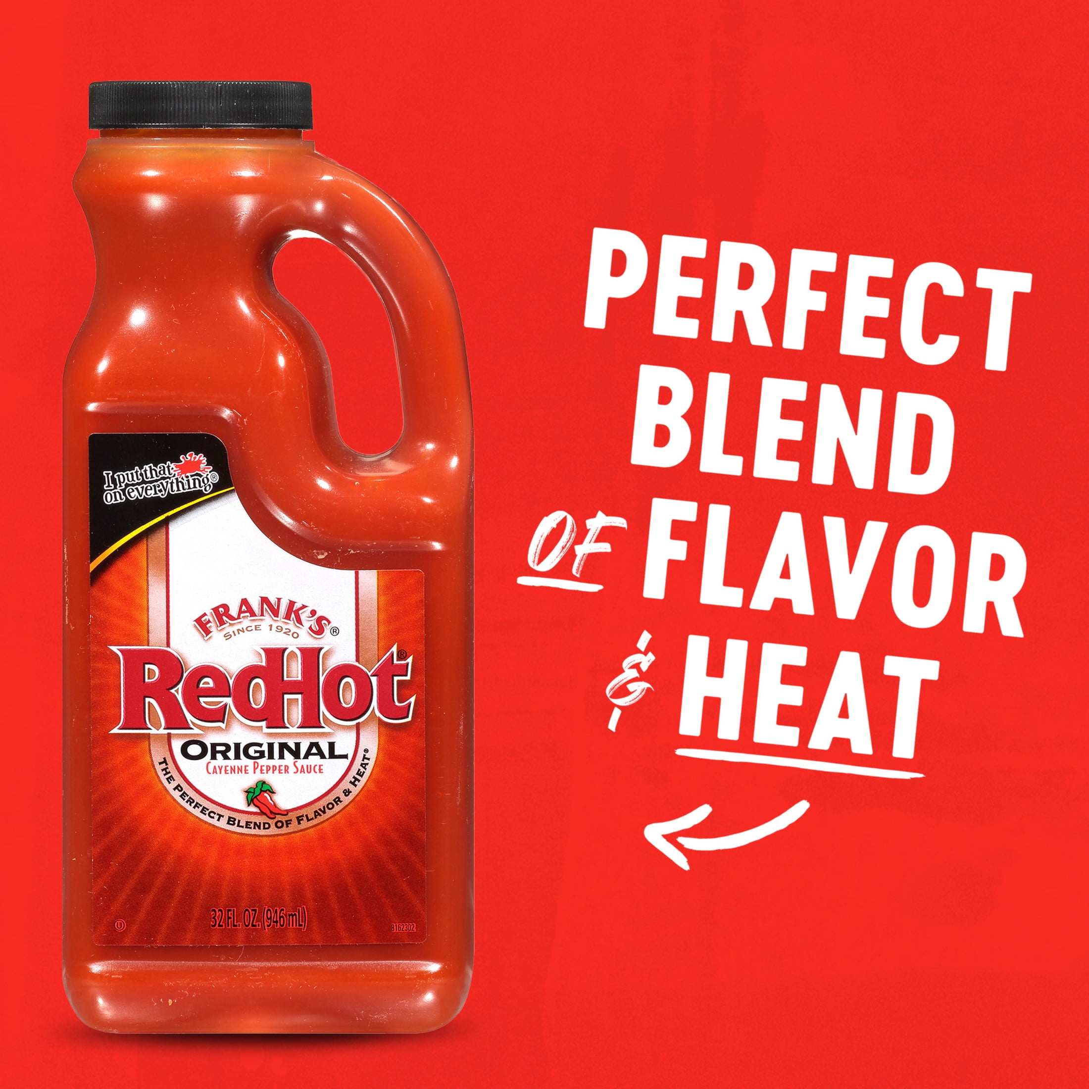 (6 pack) Frank's RedHot Kosher Original Cayenne Pepper Hot Sauce, 32.0 fl oz Jug