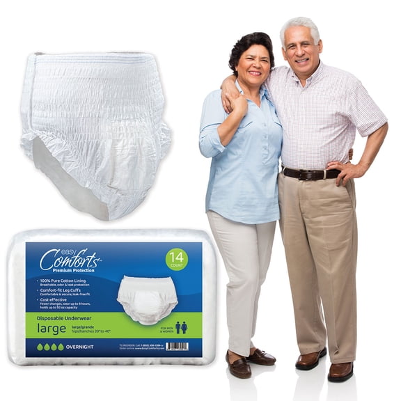 Confidence by by Easy Comforts Absorbent Underwear, Size Lg, Pkg