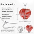 thumbnail image 7 of Bestyle Tree of Life Heart Crystal Necklaces July Birthstone Pendant Nature Red Agate Gemstones Healing Jewelry Gifts for Mother's Day Birthday, 7 of 7