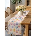 thumbnail image 4 of Burlap Table Runner 120 Inches Long, Easter Watercolor Egg on Burlap Non-Slip Kitchen Table Runners for Dining Room Everyday Use Party Table Decorations Rustic Colorful Eggs Floral, 4 of 9