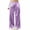 Purple, variant on Admvng Womens Side Stripe Satin Wide Leg Pants Drawstring Elastic High Waist Casual Track Trousers