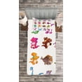thumbnail image 3 of Ambesonne Colorful Quilted Bedspread Set 2 Pcs, Dinosaurs Extinction, Twin Size, Multicolor, 3 of 3