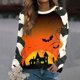 thumbnail image 4 of Sudadera con capucha y sombrero de bruja y calabaza de Halloween para mujer: jersey informal de manga larga para otoño, 4 of 6