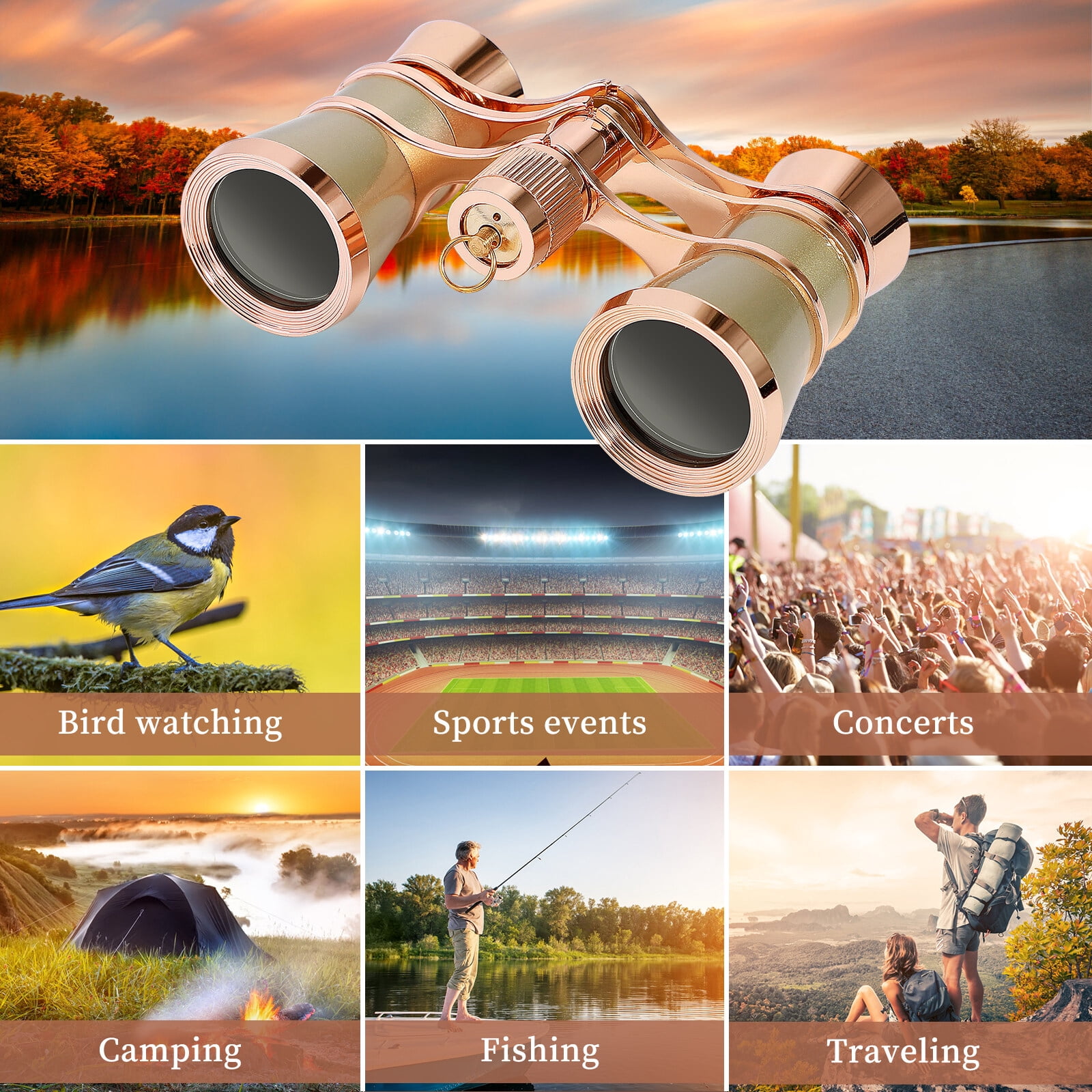 NICERIO 1Pc Portable Binocular Telescope for Outdoor Travel with Durable Materials and Lightweight Design