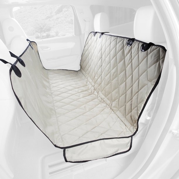 4Knines Dog Seat Cover with Hammock for Trucks and SUVs, Tan, XLarge