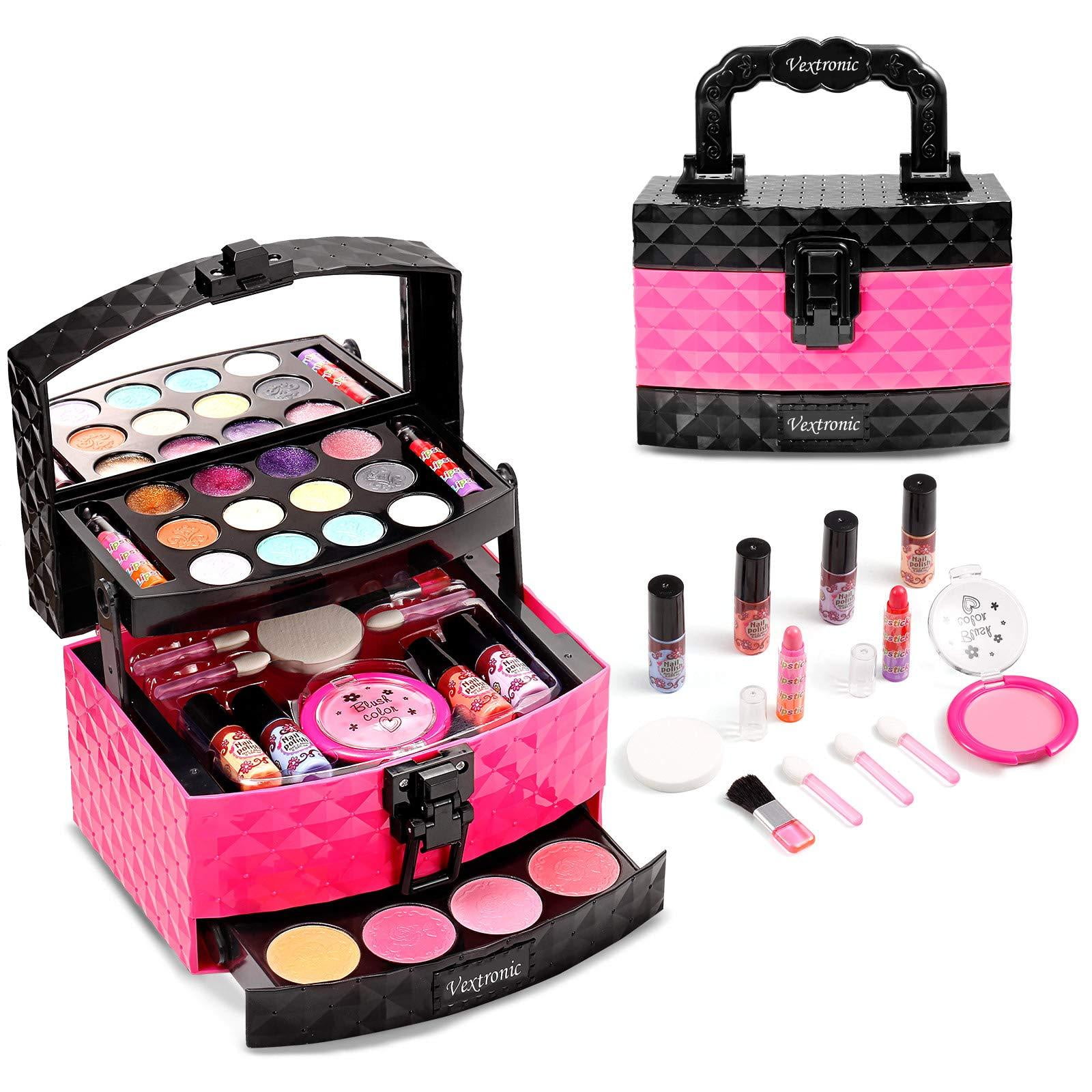 Winjess Makeup Kit for Kids Pretend Play Kids Makeup Sets for Girls 5-8  Washable Cosmetic Toys Real Make Up Set Toddlers Makeup Vanities with Music