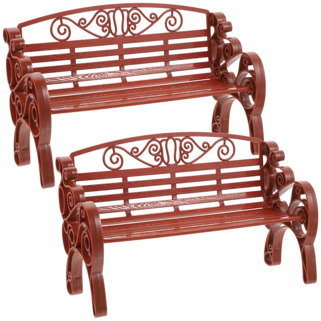 2 Pcs Modèle de Banc Décoratif Petit Banc Accessoire Photo Petit Banc Mobilier de Jardin