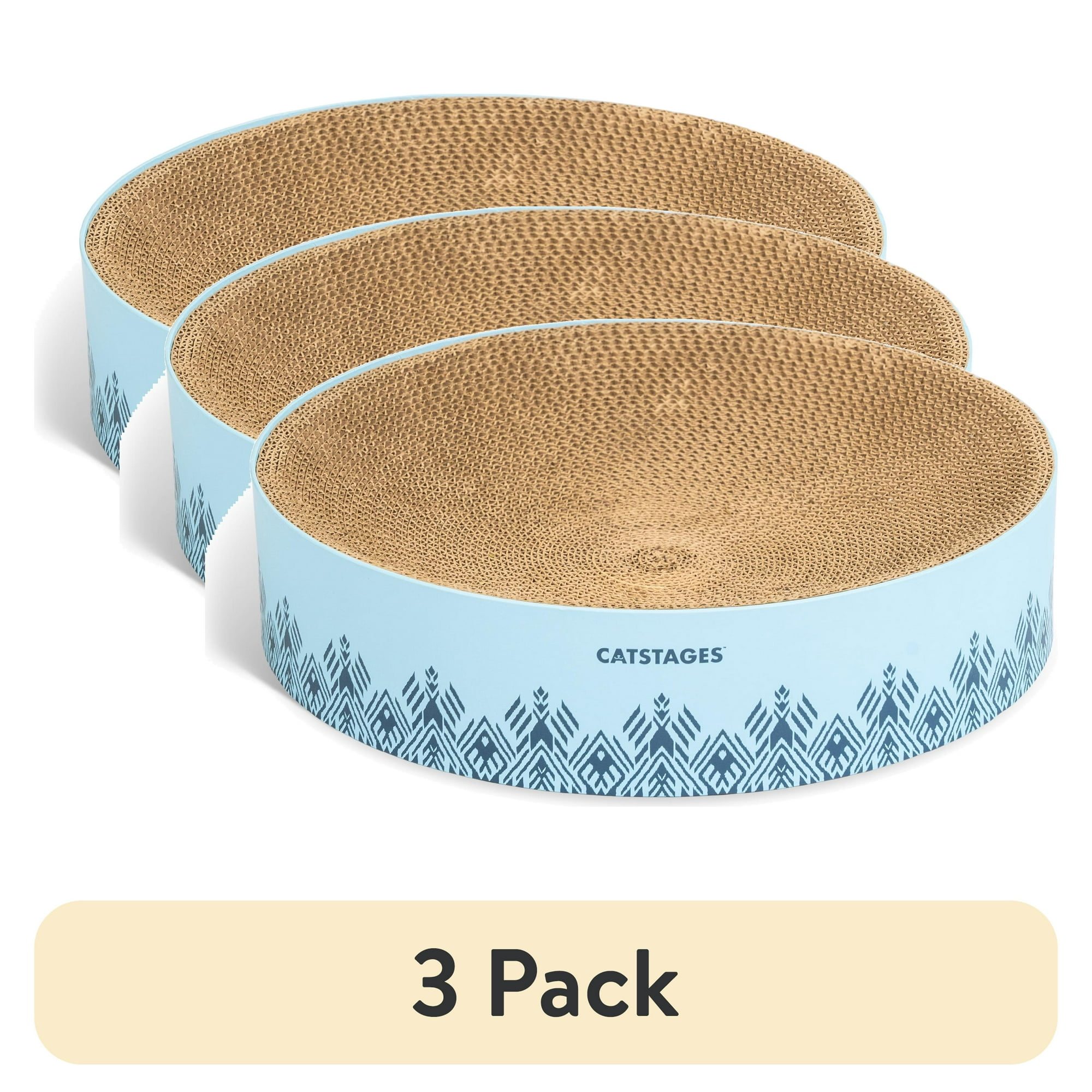 (3 pack) Catstages Scratch & Snuggle Cat Scratcher Bowl in Blue for 10lb Cats