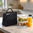 thumbnail image 3 of 2026 Large Capacity Insulated Lunch Cooler Bag, Oxford Cloth Thermal Tote With Shoulder Strap, Dual-Use Lunch Box for Picnic Camping Travel Office, 10.83x9.84x7.09in Black, 3 of 6